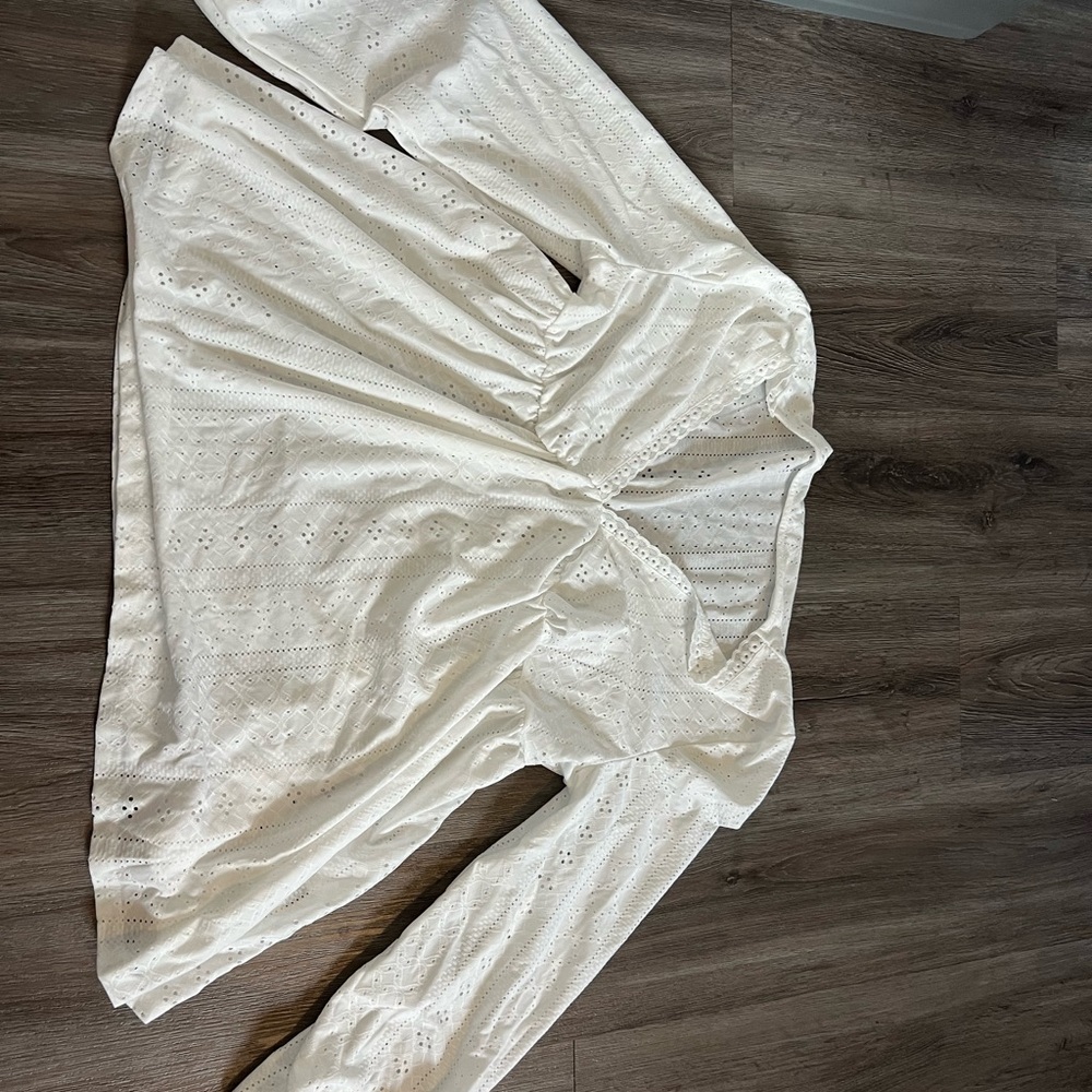 SHEIN White Casual Jumpsuit with Ruched Detail